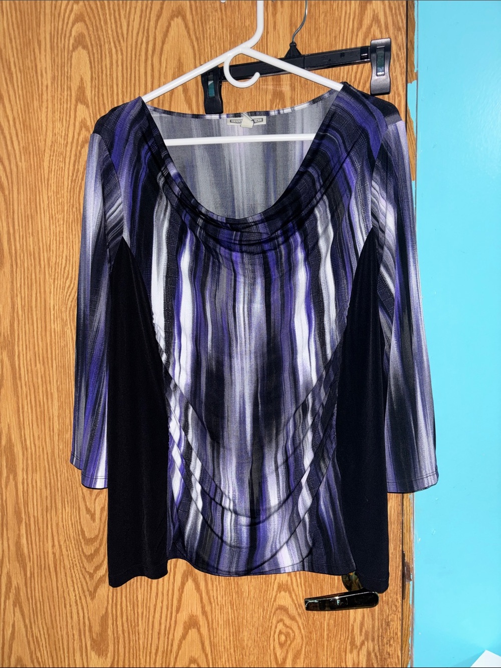 Women’s Purple Striped Scoop Neck blouse